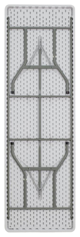 8-Foot Granite White Plastic Folding Table