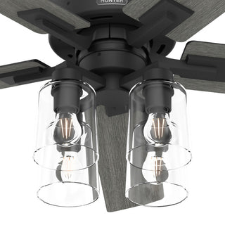 Hunter 52" WiFi Techne Ceiling Fan, LED Kit, Remote, Matte Black