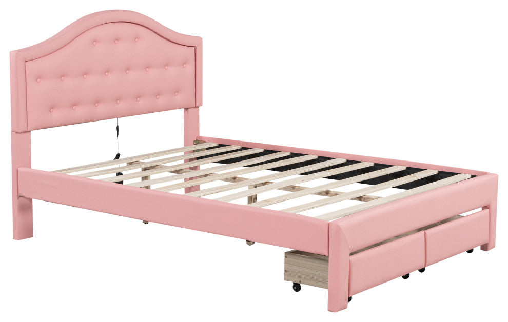 Gewnee Full Size Upholstered Platform Bed with Tufted Headboard