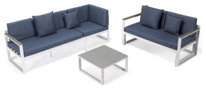 LeisureMod CSLW-80BU Chelsea Sectional Adjustable Headrest&Coffee Table Cushions