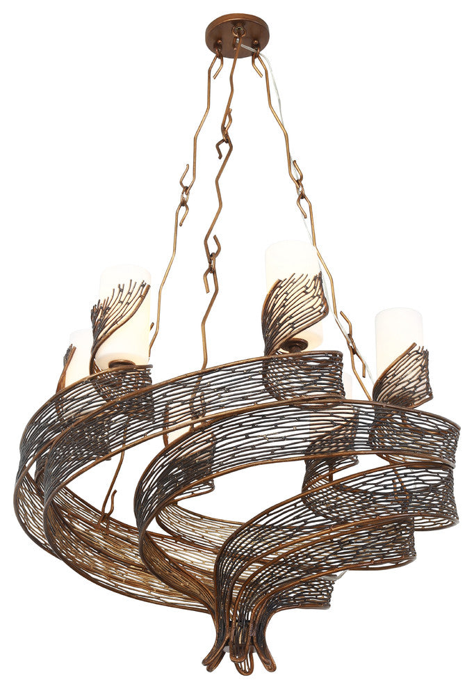 Flow 6-Lt Chandelier - Hammered Ore