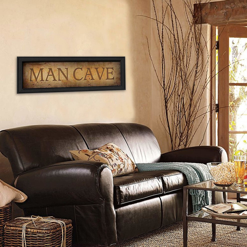 "Man Cave" By John Jones, Printed Wall Art, Ready To Hang, Black Frame