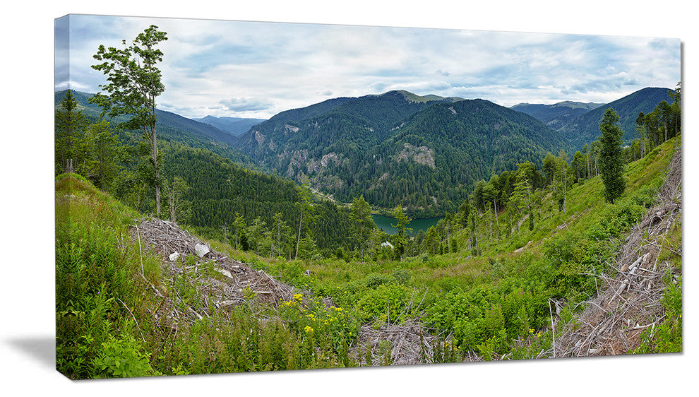 Green Mountains Panorama, Landscape Canvas Art Print, 40x20