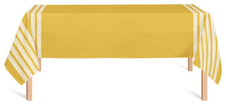 Petal Pattern Stripes Yellow 58x102 Tablecloth