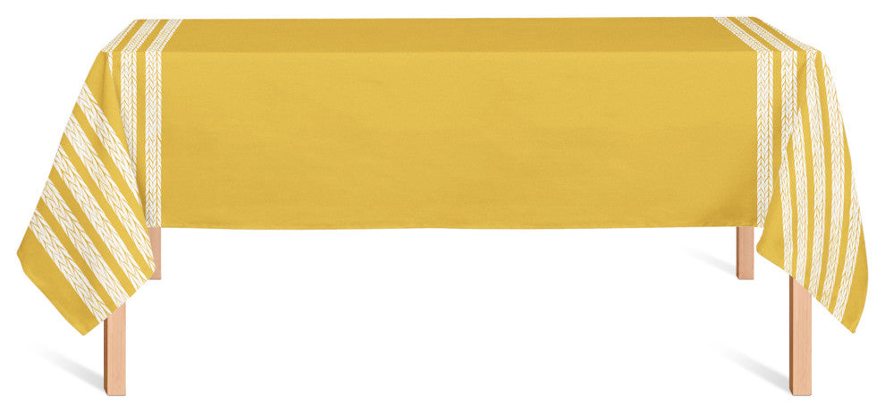 Petal Pattern Stripes Yellow 58x102 Tablecloth
