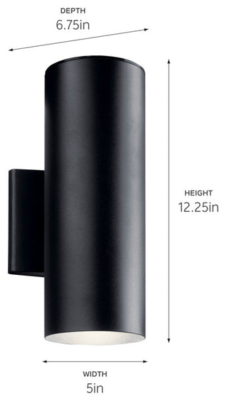 Textured Black 12.25" Outdoor Wall LED
