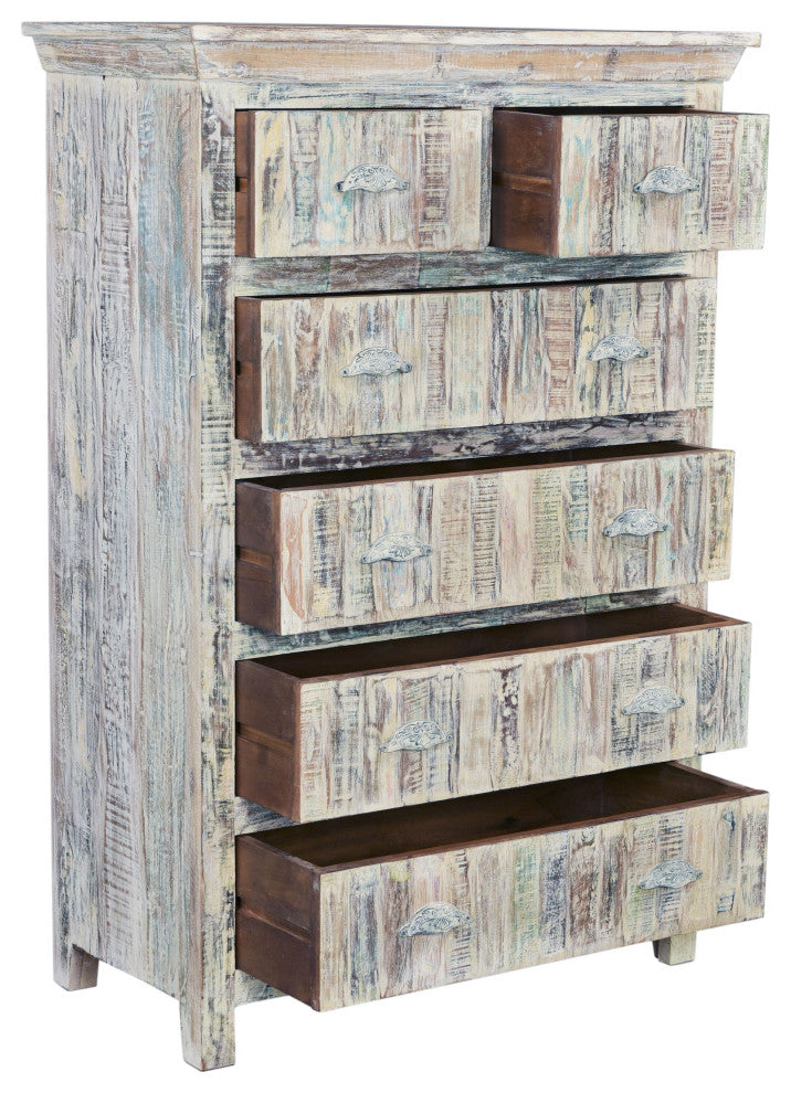 Cassidy 6-Drawer Tall Chest, White