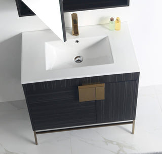 Kuro Contemporary Dawn Gray Bath Vanity, 32"