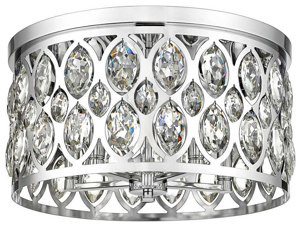 Dealey 5 Light Flush Mount Lighting, Chrome