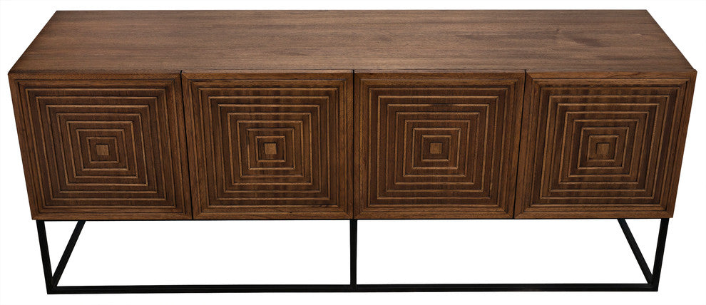 NOIR Furniture - Lanon Sideboard with Metal Base, Dark Walnut - GCON289DW
