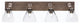 Oxbridge Bath Bar, Graphite & Painted Distressed Metal, 6.25" Clear Bubble Glass