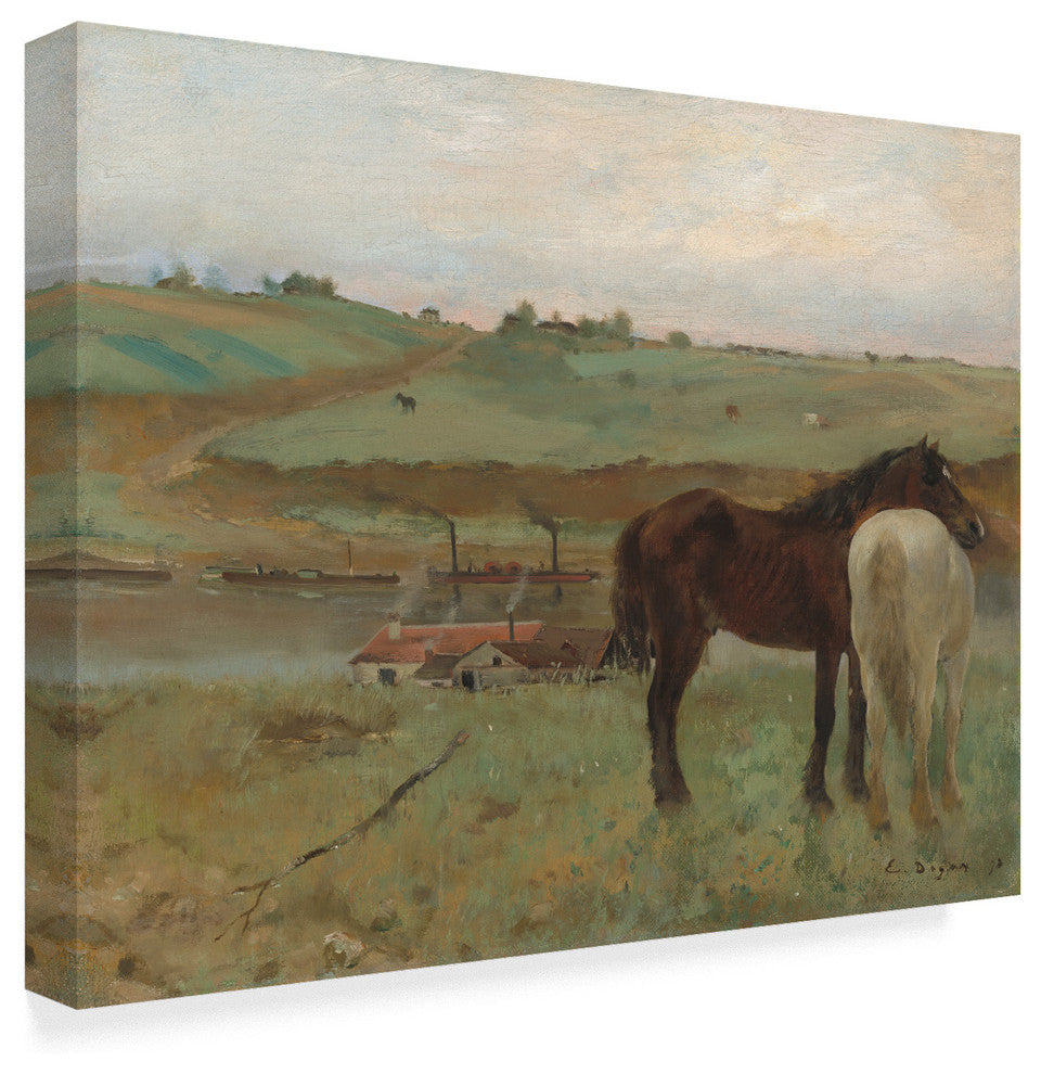 Edgar Degas 'Horses In A Meadow' Canvas Art, 24"x18"