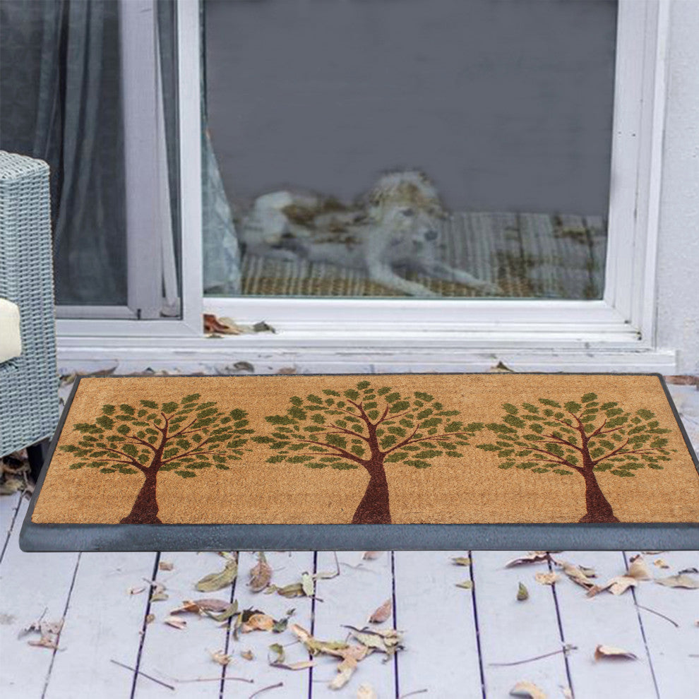 A1HC Rubber Coir Indoor Outdoor Welcome Patio All Weather Door Mat, 24"x48"