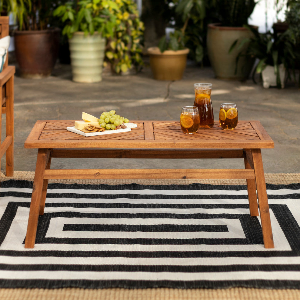 Patio Wood Coffee Table, Brown