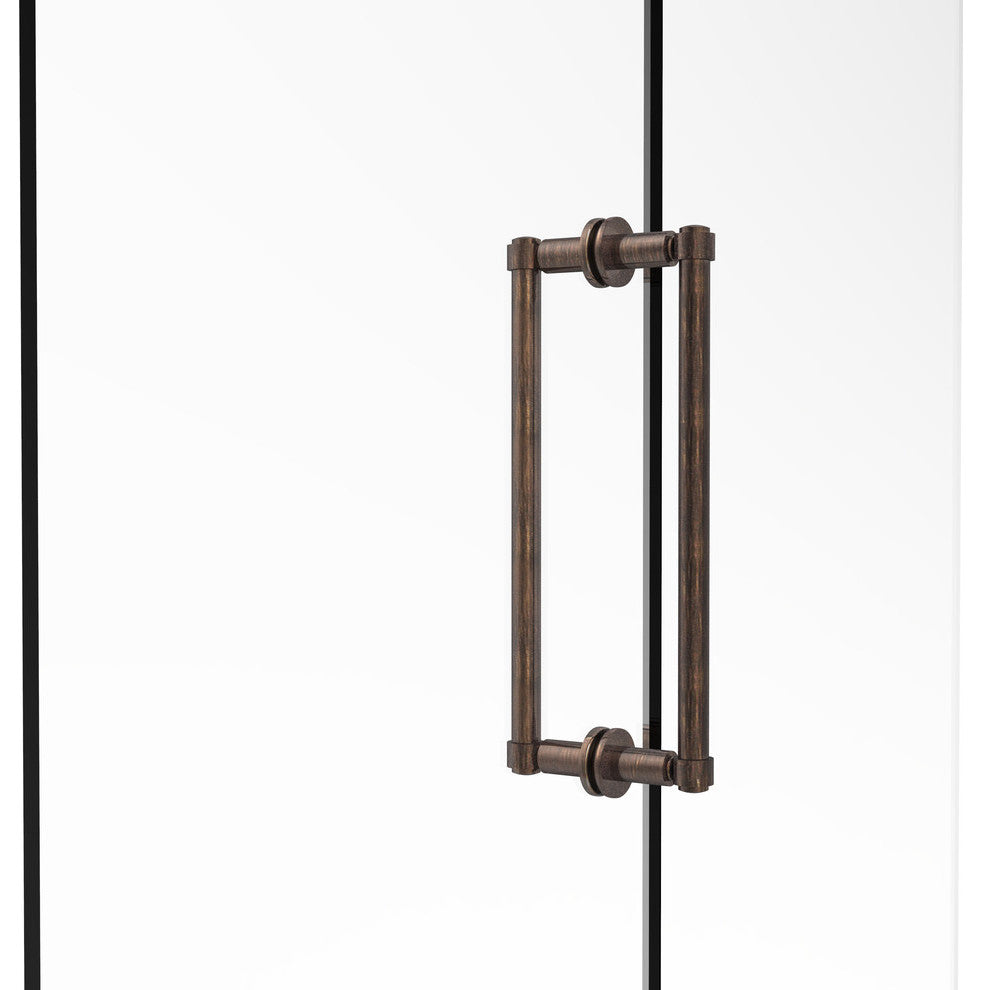 Contemporary 12" Back to Back Shower Door Pull, Venetian Bronze
