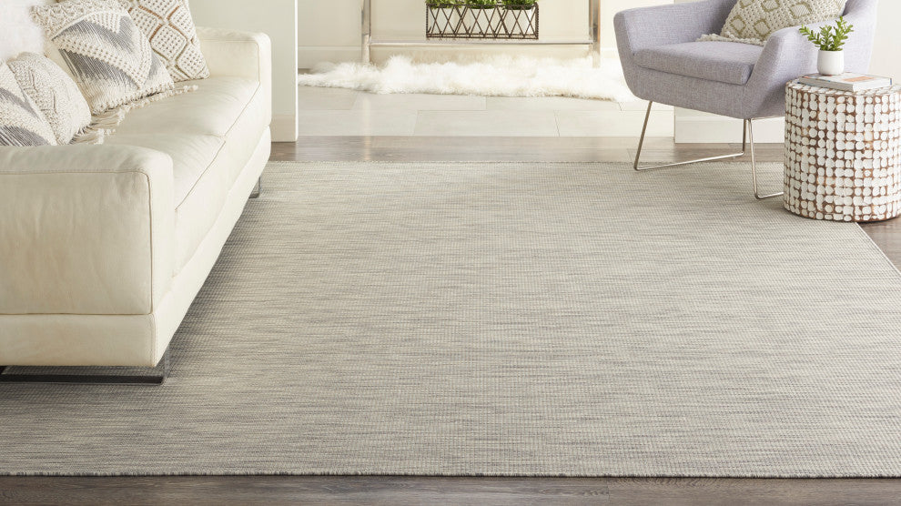 Nourison Positano Contemporary Area Rug, Light Grey, 10'x14'