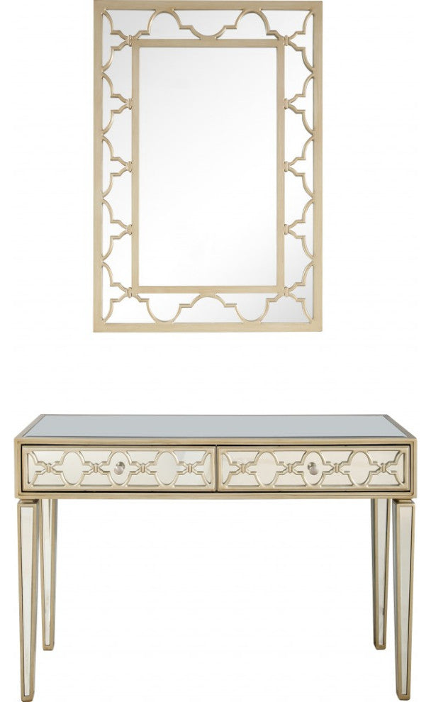 Champagne Glass Mirror and Console Table