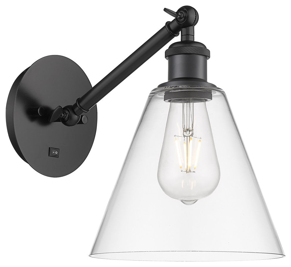 Innovations 317-1W-BK-GBC-82-LED 1-Light Sconce, Matte Black