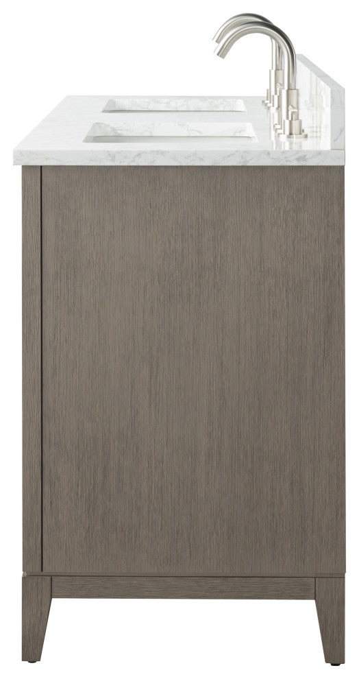 Vanity Art Bathroom Vanity With Sink, Driftwood Gray, 60" Double