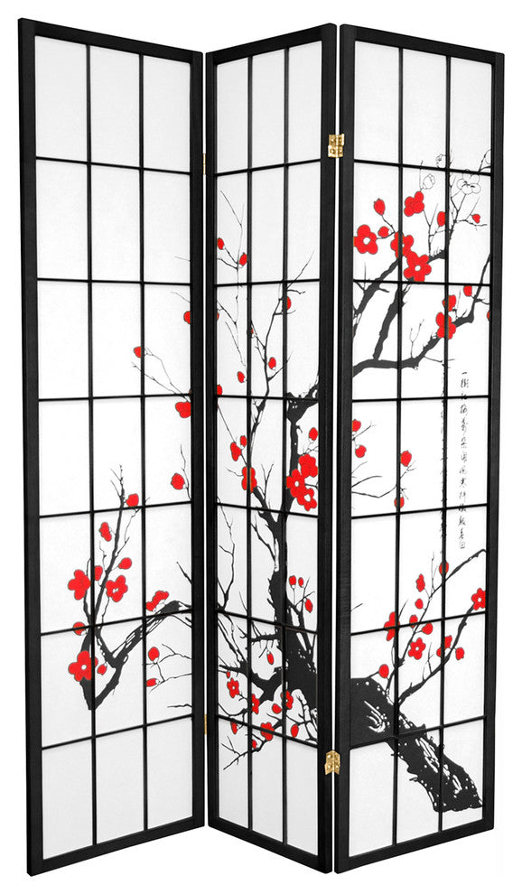 6' Tall Flower Blossom Divider, Black, 3 Panels