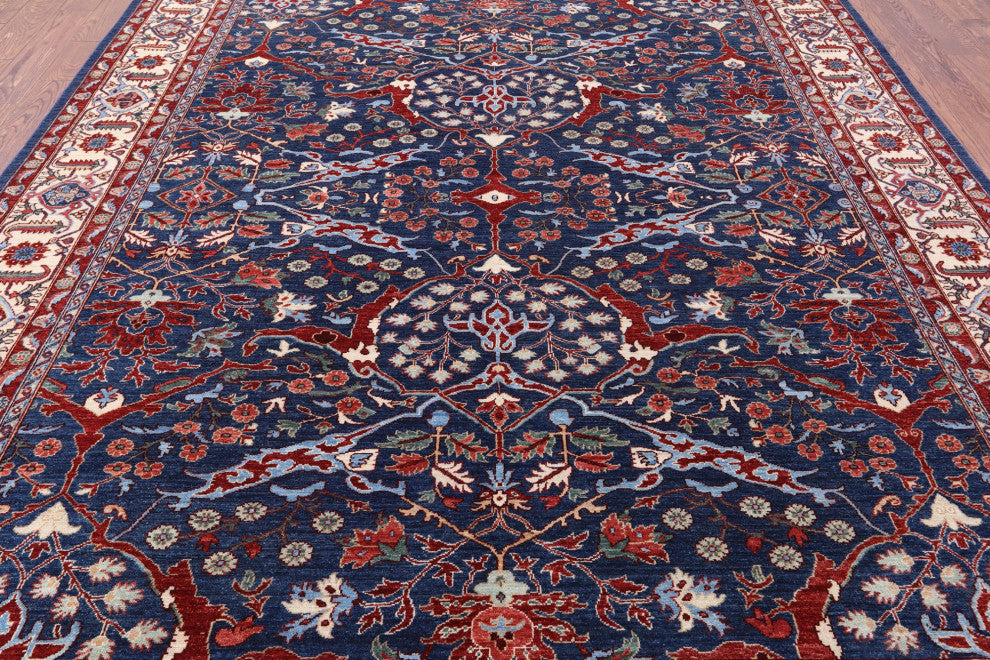 9' 2" X 11' 8" Handmade Persian Fine Serapi Wool Rug - Q13751