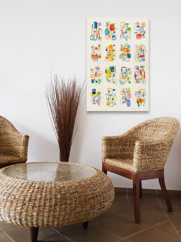 Marmont Hill, "Busy Shapes" by Nikki Galapon Painting on Wrapped Canvas, 30x45