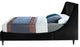 Eva Velvet Upholstered Bed, Black, Full