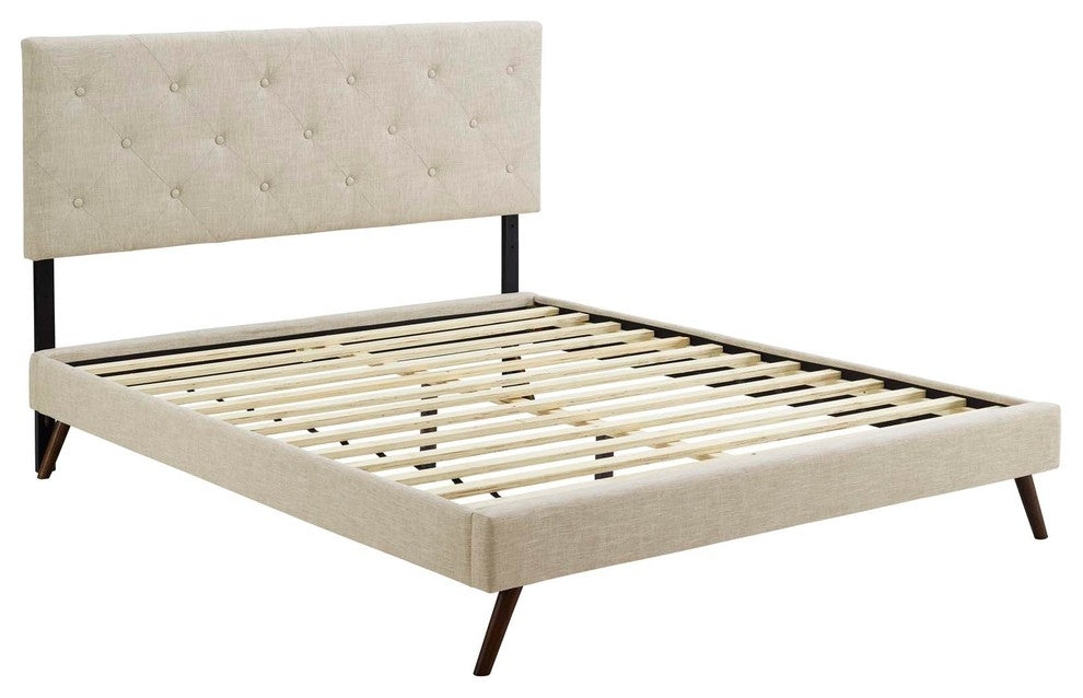 Tarah Full Platform Bed with Round Splayed Legs