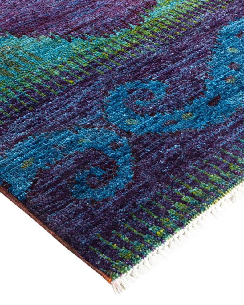 Modern, One-of-a-Kind Hand-Knotted Area Rug Light Blue, 9' 0 x 12' 0