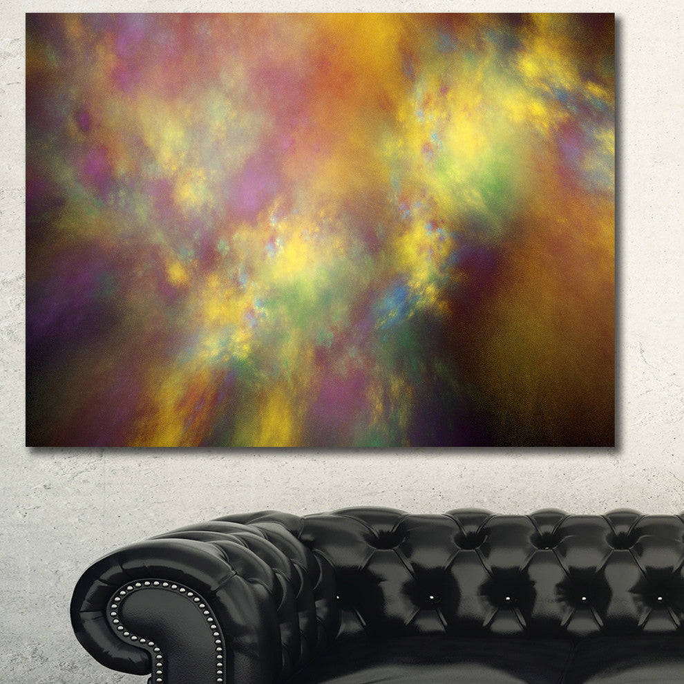 Perfect Yellow Starry Sky, Abstract Canvas Art Print, 60x40
