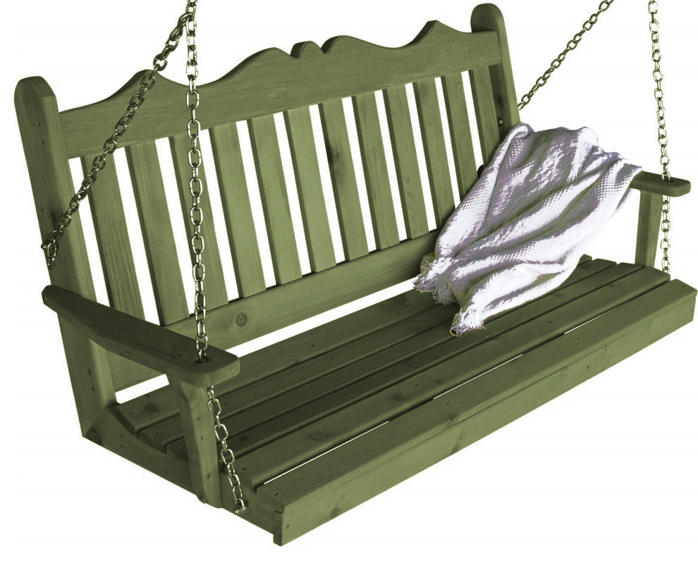 Cedar Royal English Porch Swing, Linden Leaf Stain, 6 Foot