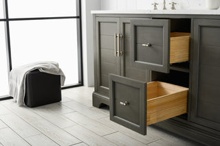Vanity Art Bathroom Vanity With Sink & Top, Silver Grey, 72" (Double Sink), Engineered Marble
