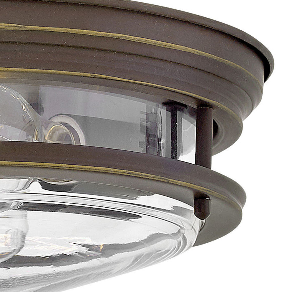 Hinkley Hadley Small Flush Mount, Oil Rubbed Bronze With Clear Glass