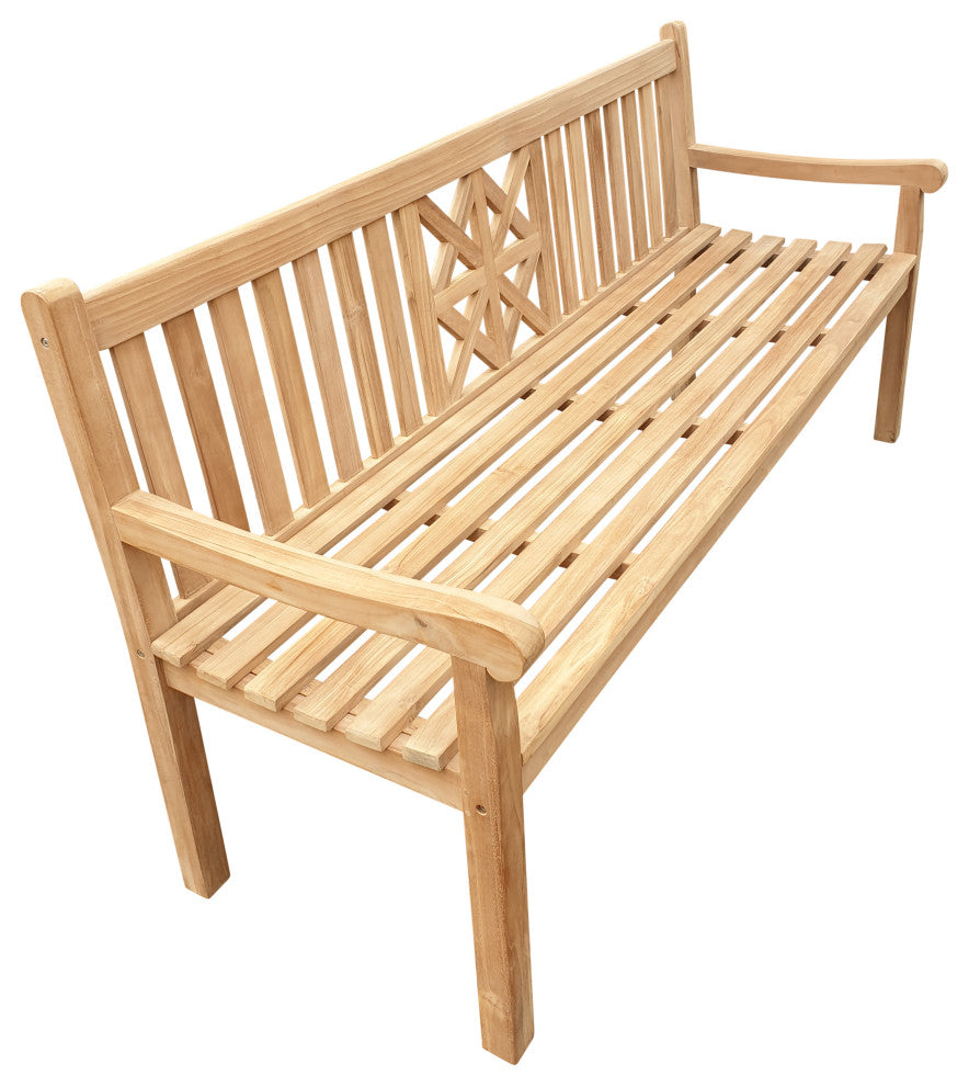 Teak Wood Arizona Outdoor Patio Bench, 6'