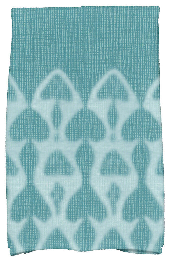 Watermark, Geometric Print Kitchen Towel, Teal