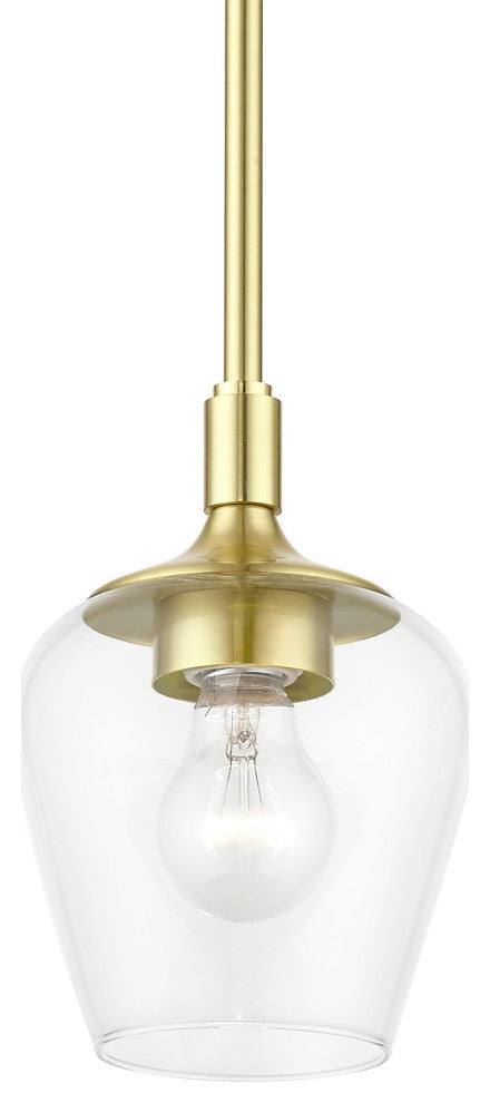Willow 1 Light Satin Brass Single Pendant