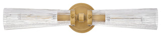 Hinkley Jude 24" Two Light Bath Vanity, Heritage Brass + Clear Fluted Glass