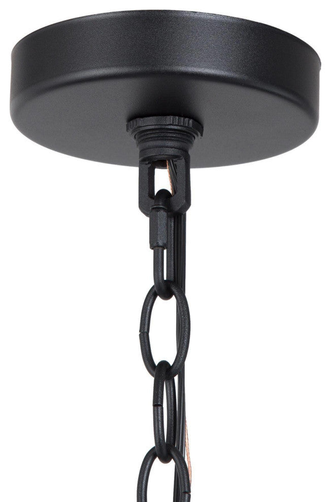 LNC 1-Light Modern Cylinder/Drum Glass Kitchen Pendant Lighting, White & Black