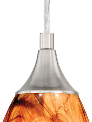 Vaxcel Milano Mini Pendant Smoky Fire Glass, Satin Nickel