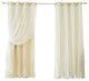 Dotted Lace Overlay Blackout Curtains, Beige, 96"