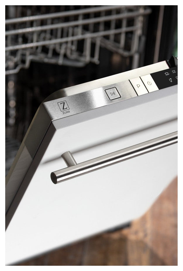 24" White Matte Top Control Dishwasher 120-Volt With Modern Style Handle