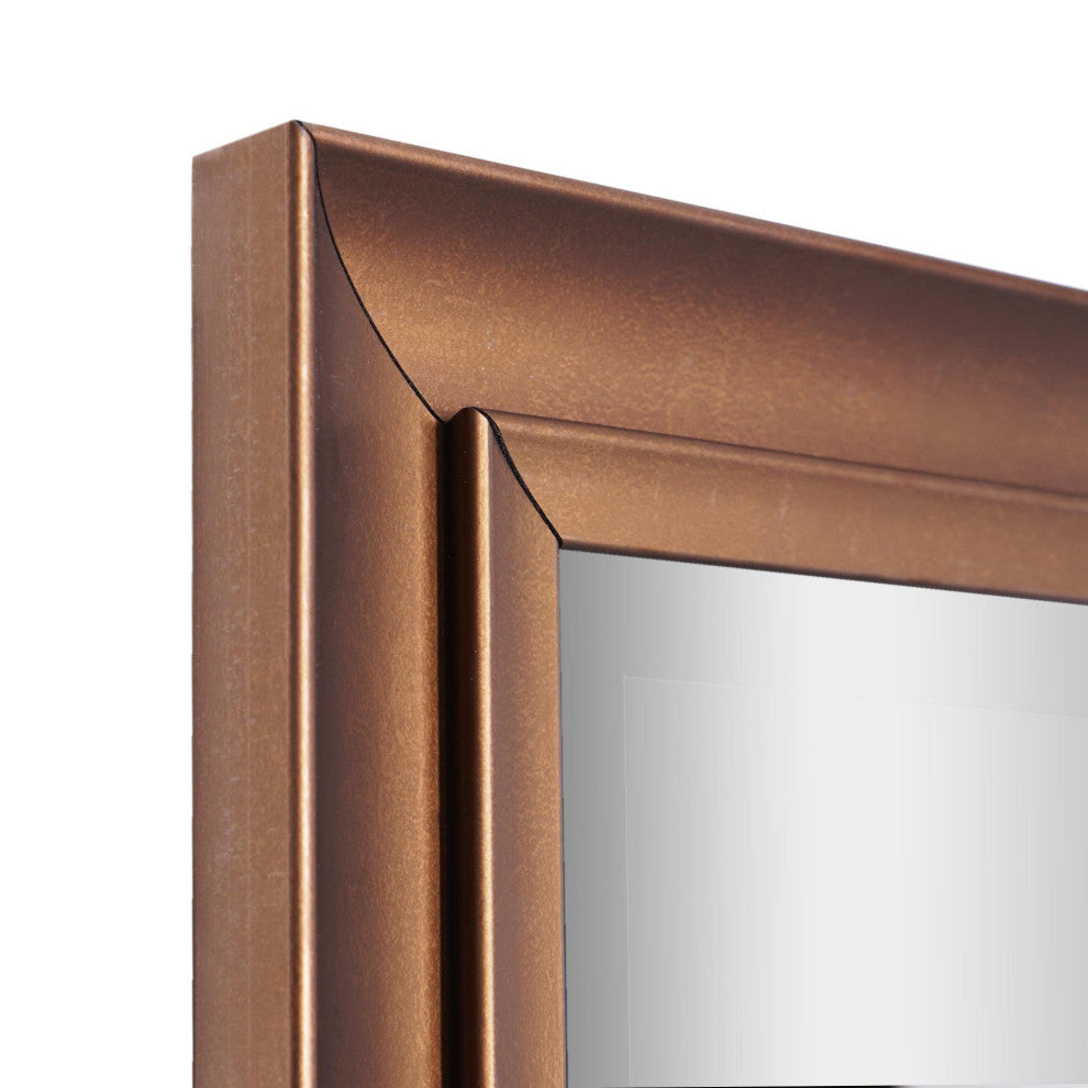 Head West Antique Gold Classic Frame Rectangular Beveled Wall Mirror - 26" x 32"