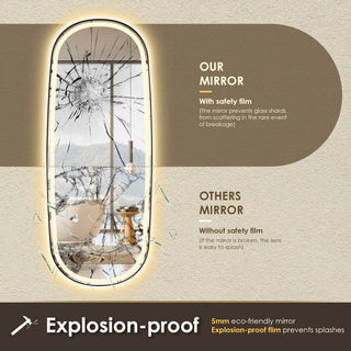 Cellini Rectangular Bathroom/Dressing LED Lighted Wall Mirror, Matte Black, 26"