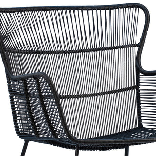 Outdoor Black Rope Dining Arm Chair
