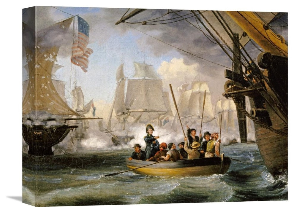 "Commodore Perry Leaving The Lawrence" Canvas Giclee by Thomas Birch, 16"x12"