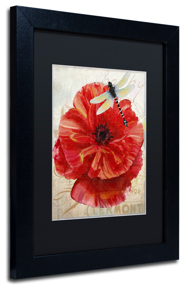 Color Bakery 'Le Pavot Dragonfly', Black Frame, Black Mat, 11x14