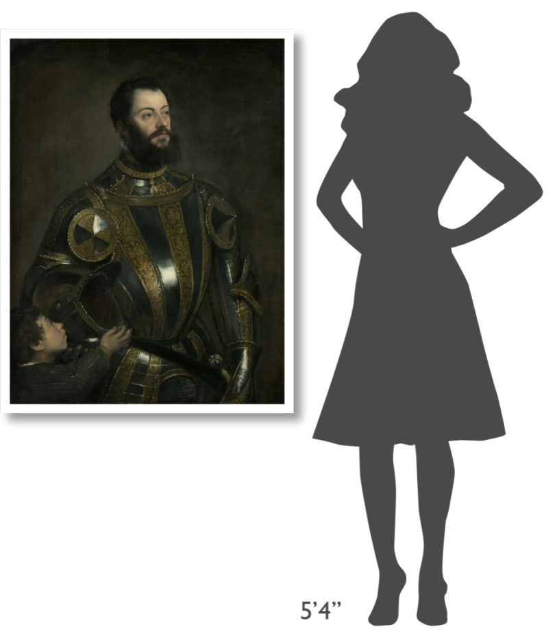 "Portrait of Alfonso d'Avalos, Marchese del Vasto, in Armor" Paper Art, 32"x42"
