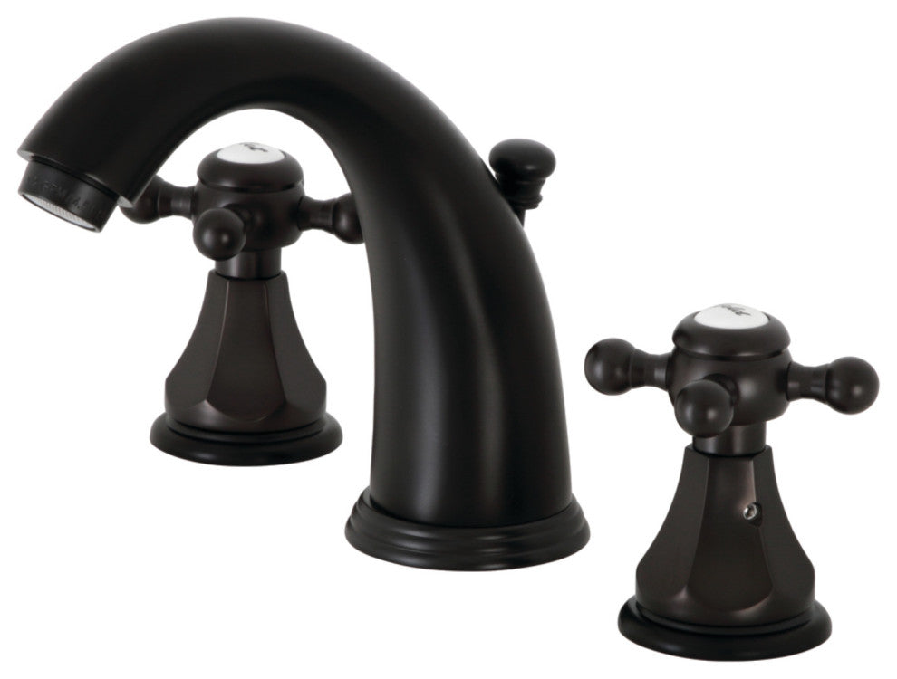 Kingston Brass KB4980BX Widespread Bathroom Faucet and Pop-Up Drain, Matte Black