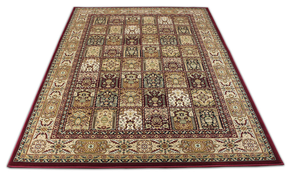 7'x10' Modern Burgundy Traditional Living Room Area Rug