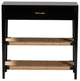 Freya Modern Bohemian Black Finished Bayur Wood 1-Drawer Console Table